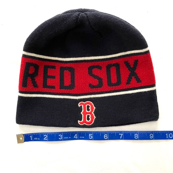 BOSTON RED SOX knitted Beanie Hat, Navy, Red & Black ONE SIZE Unisex - Picture 4 of 10